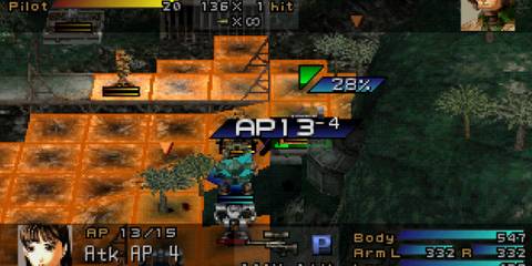 Targeting an enemy in Front Mission 3 (PS1)