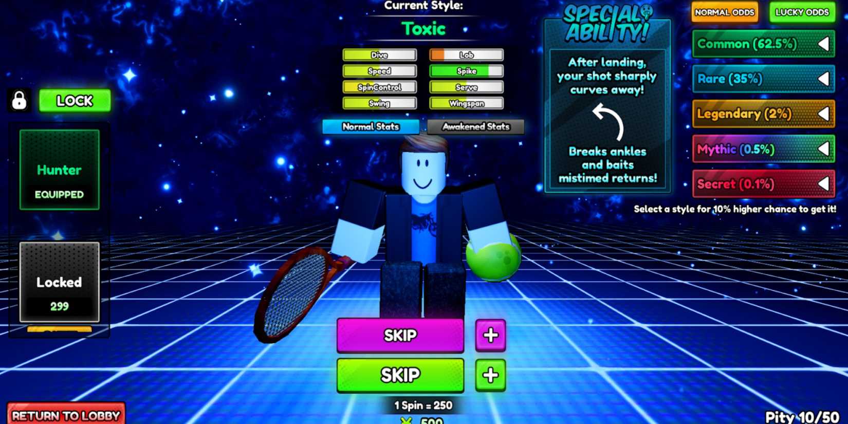 Best Styles In Roblox Tennis Zero