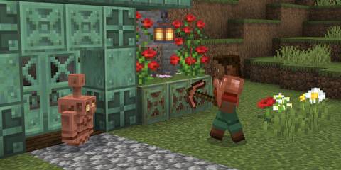 the copper golem greets a player minecraft