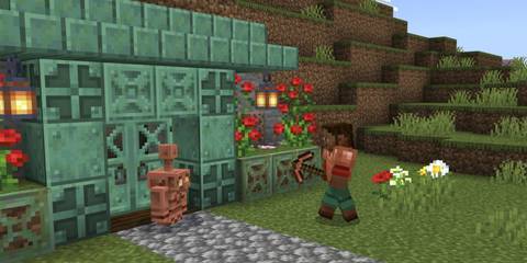 the copper golem greets a player minecraft