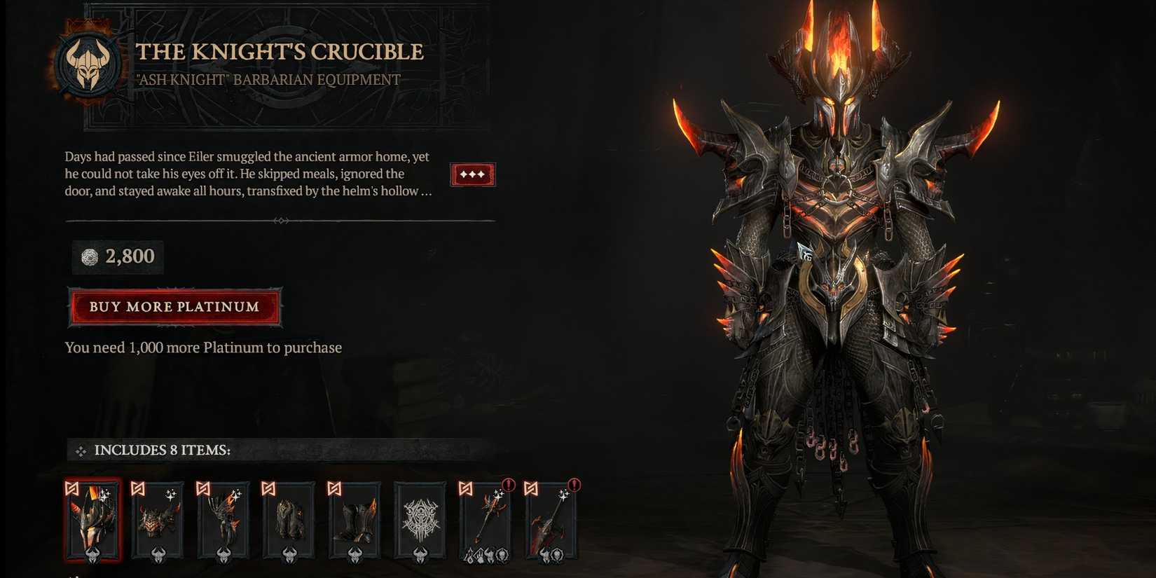 the knight's crucible barbarian cosmetic diablo 4