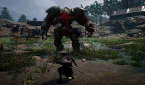 The main character facing a robot boss - Beast Of Reincarnation