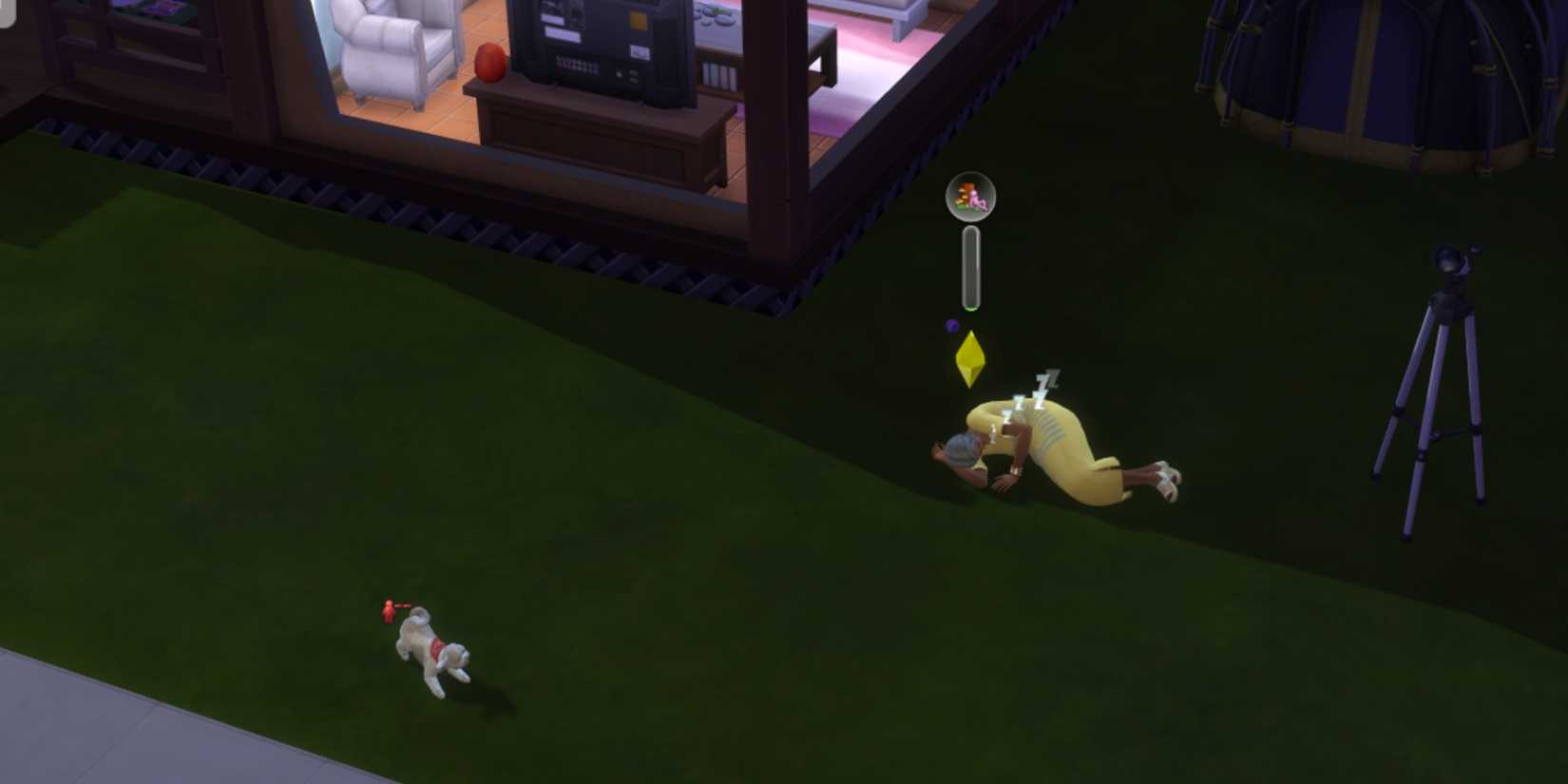 the sims 4 sleep outside