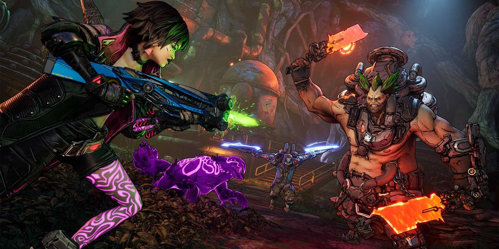 The Vault Hunters facing off against a powerful enemy - Borderlands 4
