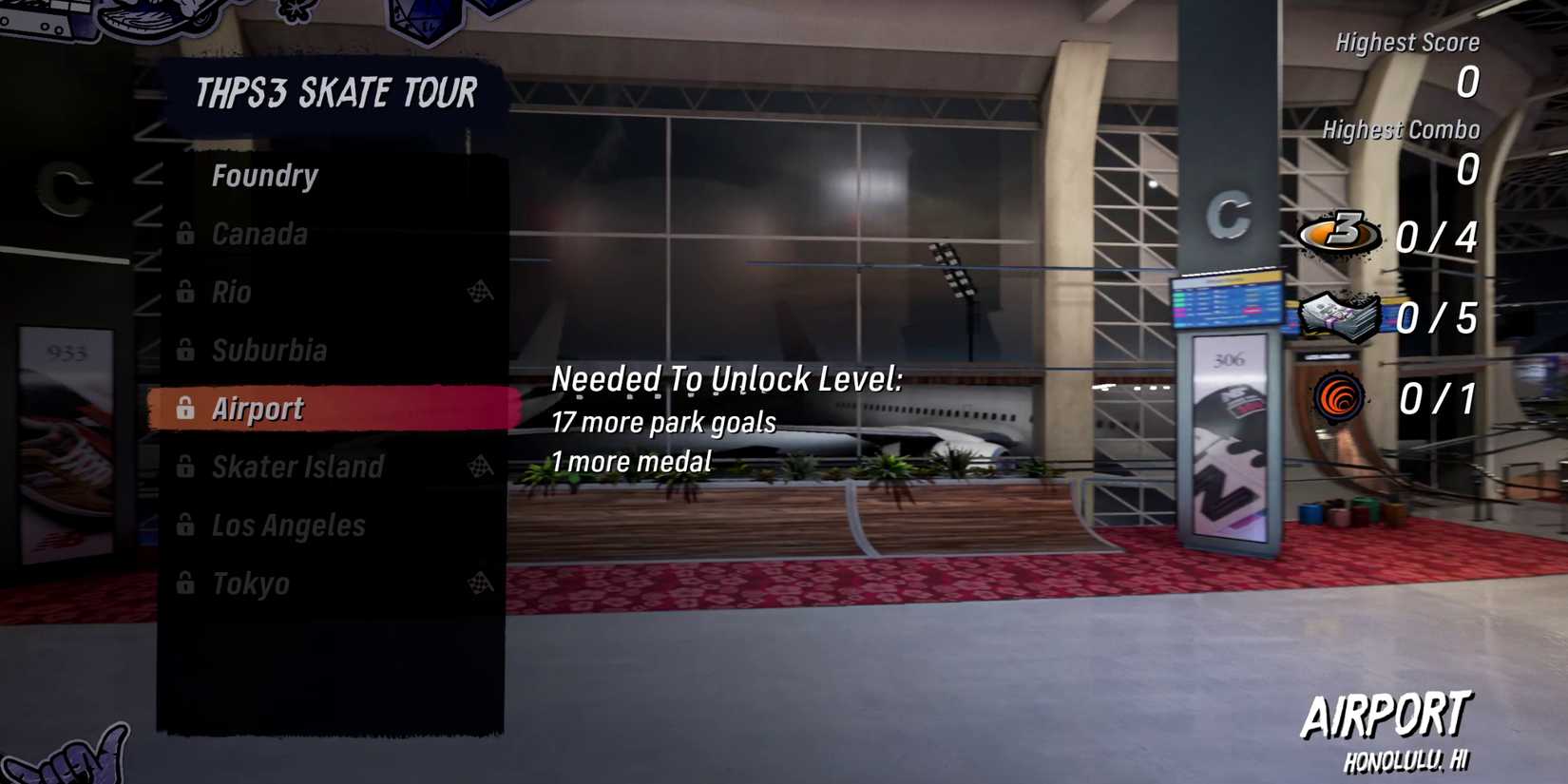 THPS 3 4 All Levels Unlock Airport