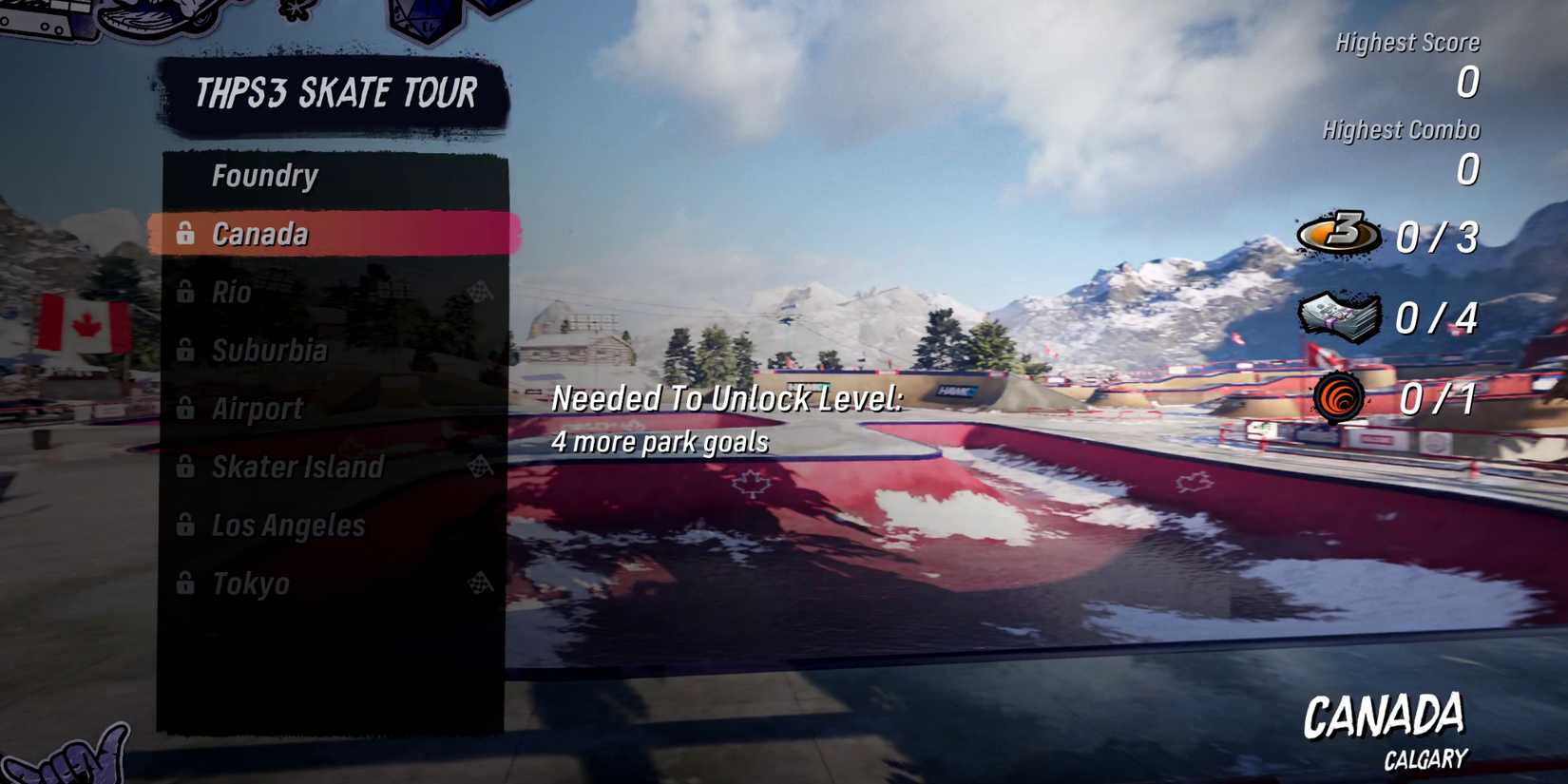 THPS 3 4 All Levels Unlock Canada