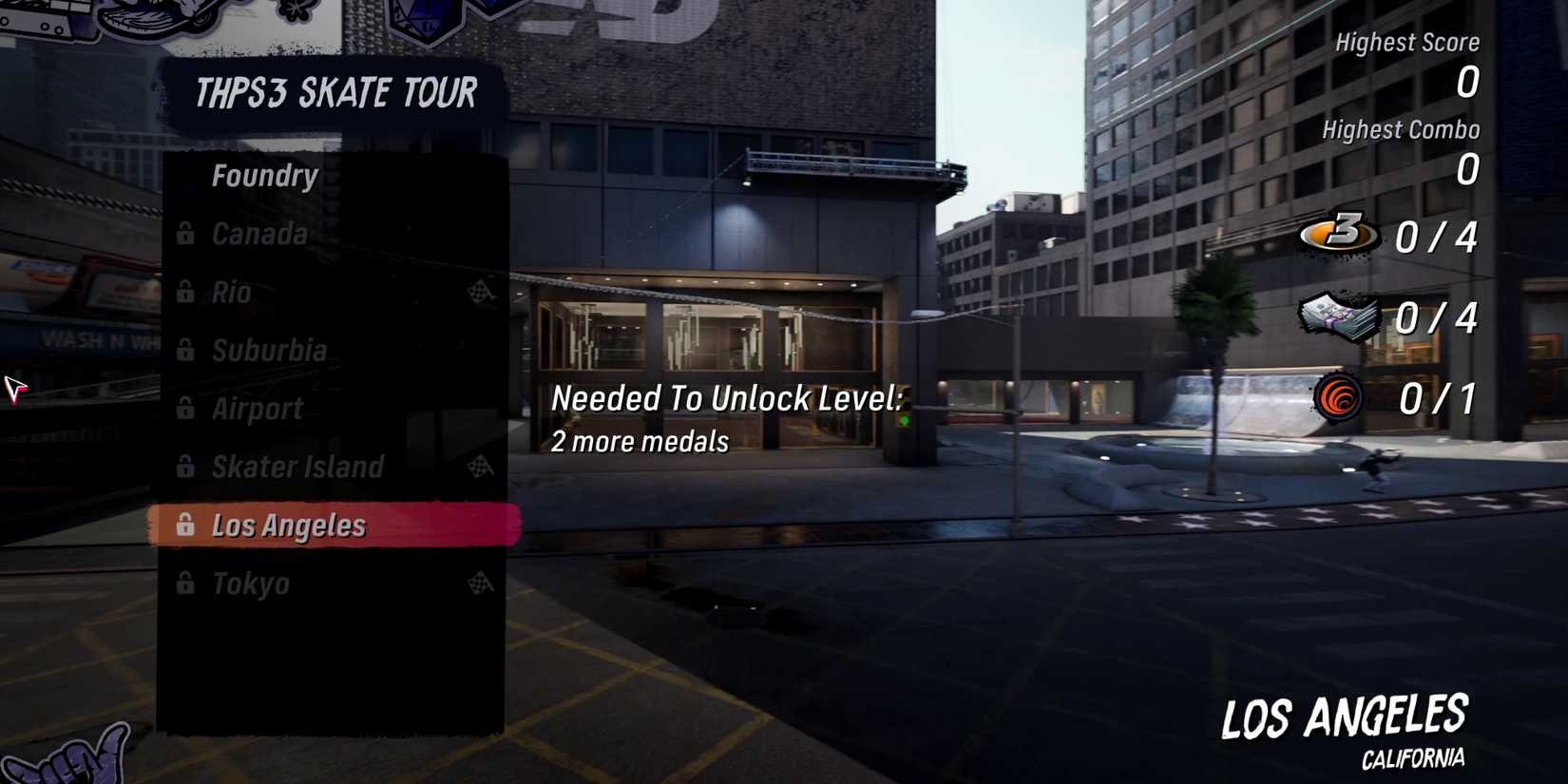 THPS 3 4 All Levels Unlock Los Angeles