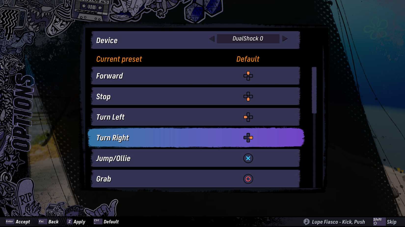 Tony Hawk’s Pro Skater 3+4 skate button layout