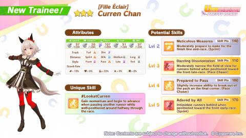 Umamusume Curren Chan Stats