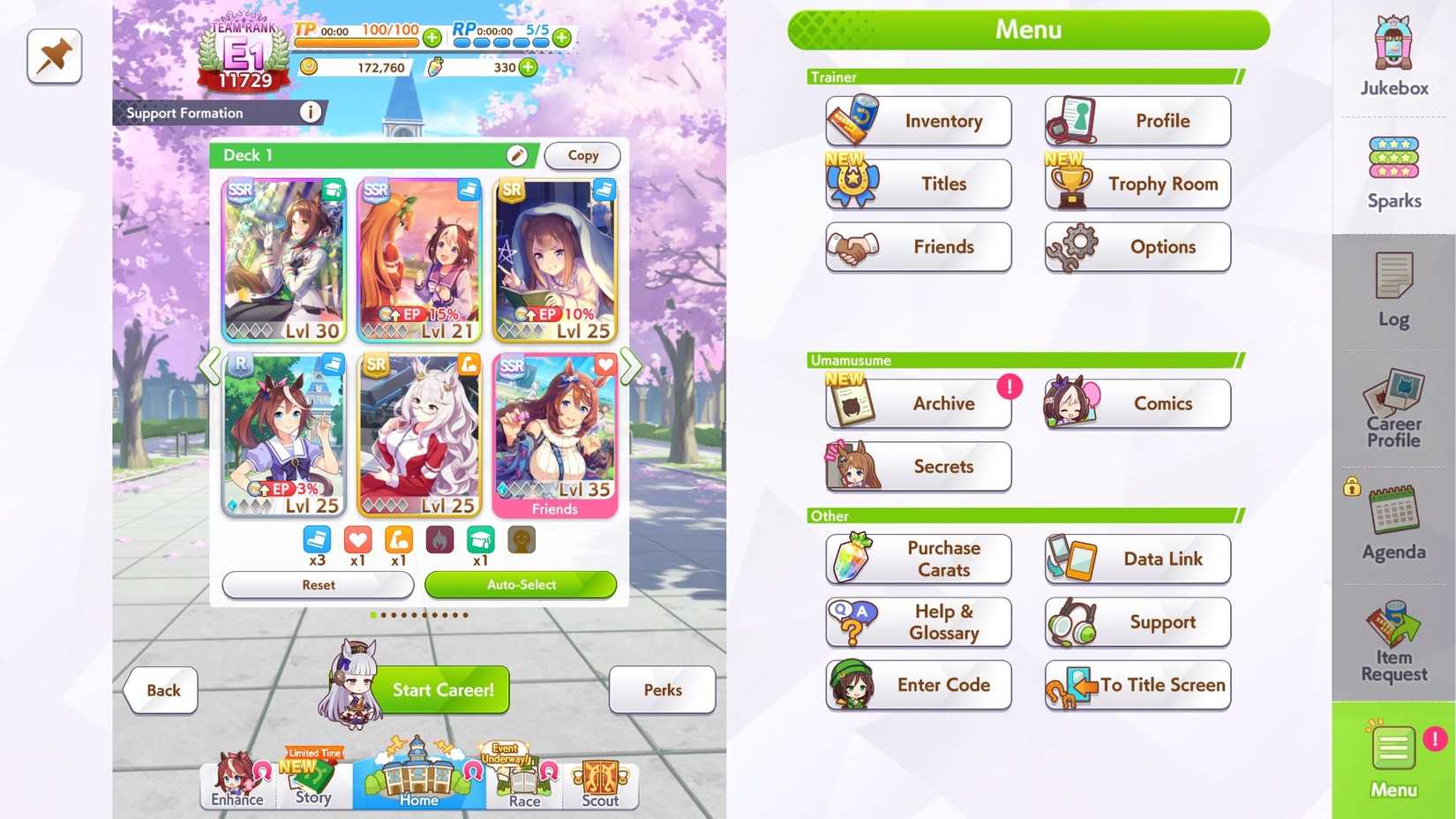 Umamusume Gold Ship Support Cards