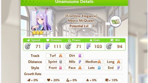Umamusume Mejiro McQueen Stats