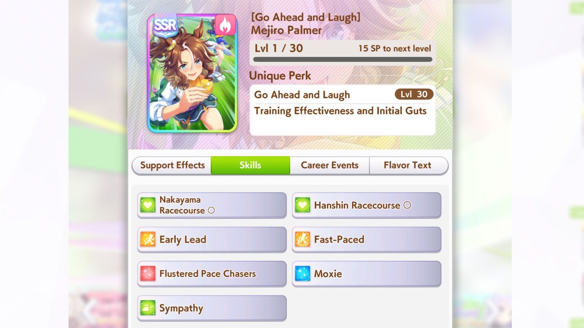 Umamusume Mejiro Palmer Support Card Skills