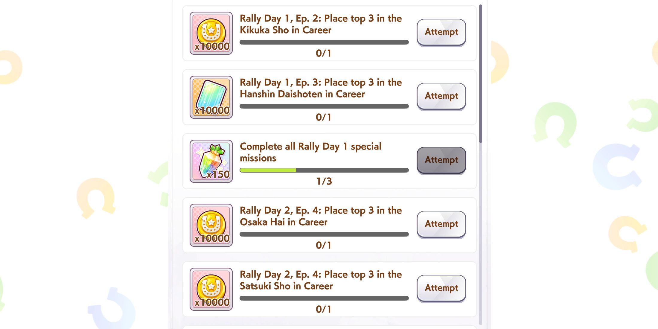 Umamuso-Fret-Derby-Trainer-Mission Event-Event