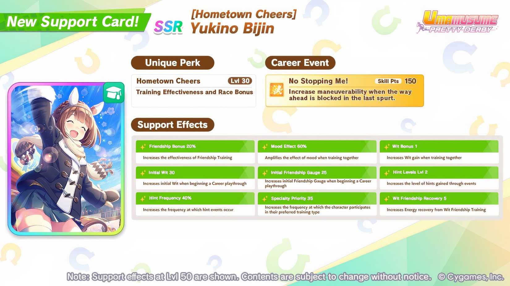 Umamusume Yukino Bijin Support Card