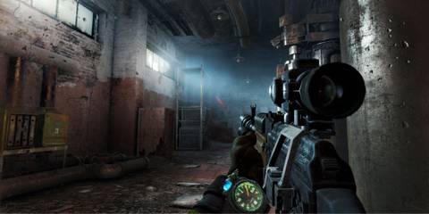 A player underground in Metro: Last Light Redux