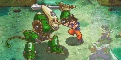 Fighting an enemy in Dragon Ball Z: Attack of the Saiyans