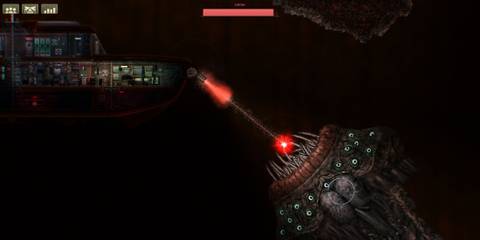 A player shooting a Latcher in Barotrauma