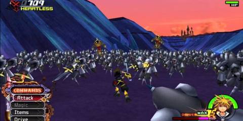 The 1000 Heartless Battle in Kingdom Hearts 2.