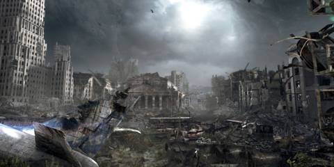 The rubble of the surface in Metro: Last Light Redux
