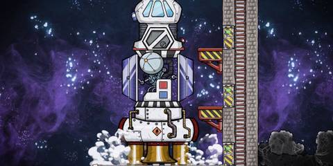 A rocket ship in Oxygen Not Included