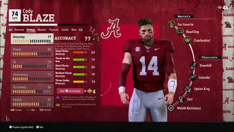 upgrade player ratings in college football 26