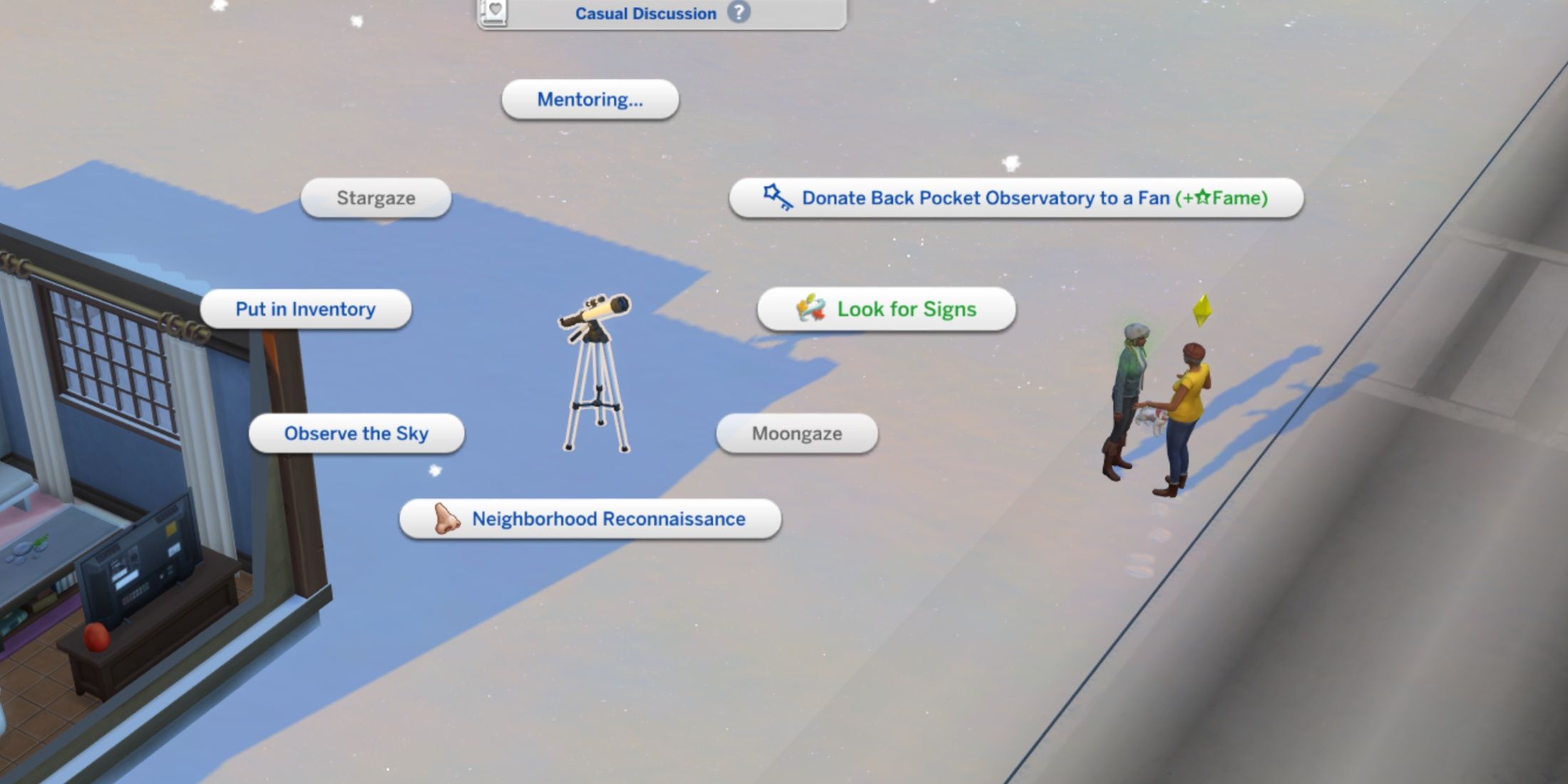 use telescope the sims 4