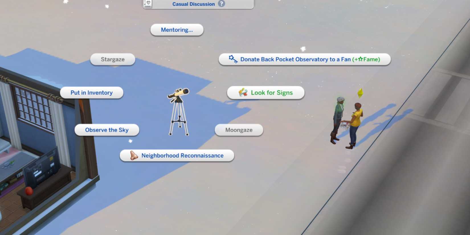 use telescope the sims 4