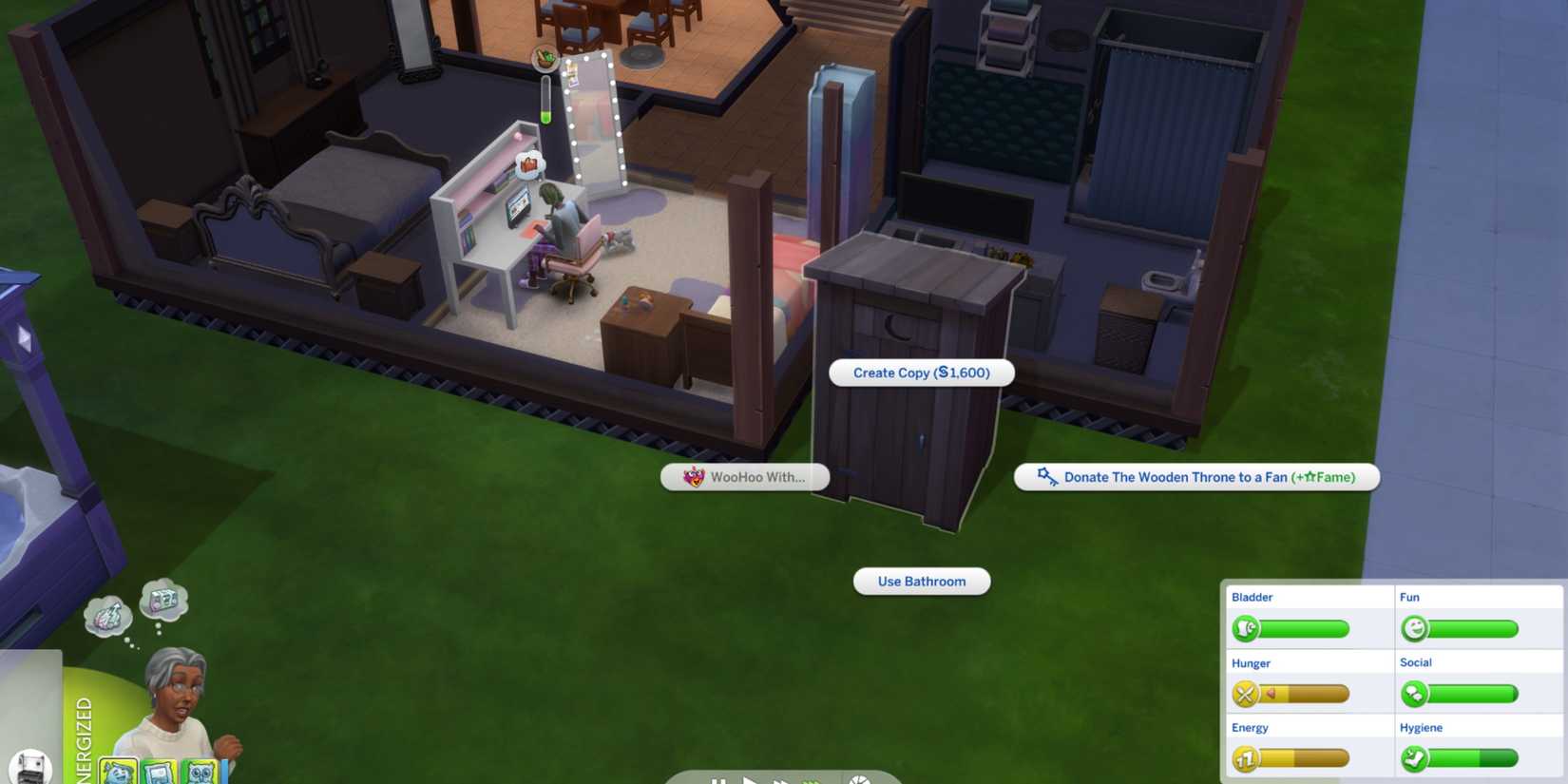 use the wooden throne