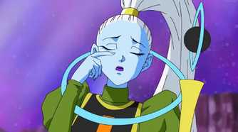 Vados wiping a tear from her eye.