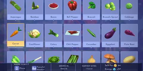 Vegetables in Disney Dreamlight Valley