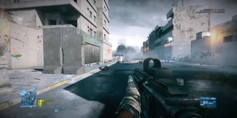 Walking down empty city streets in Battlefield 3