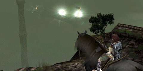 Wander finds an aquatic colossus - Shadow Of The Colossus