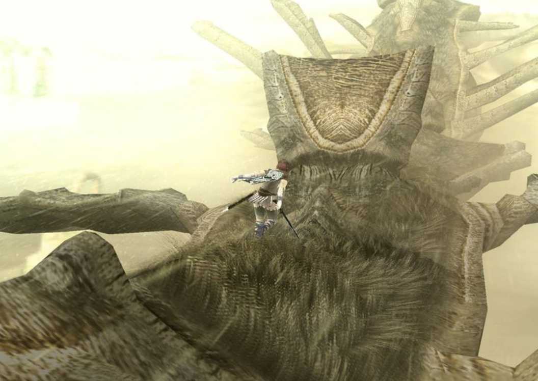 Wander running through the back of a colossus - Shadow Of The Colossus
