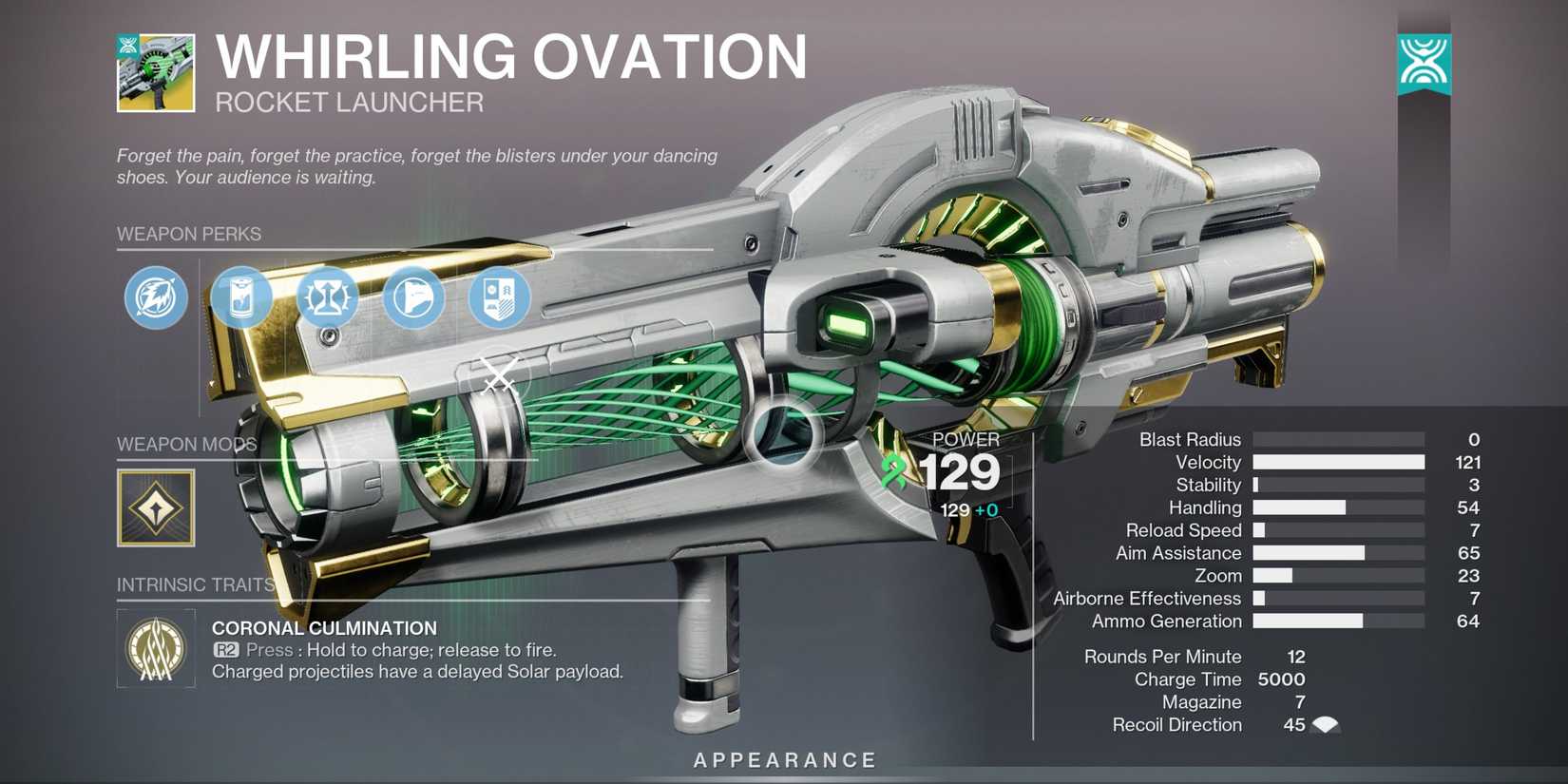 whirling ovation rocket launcher