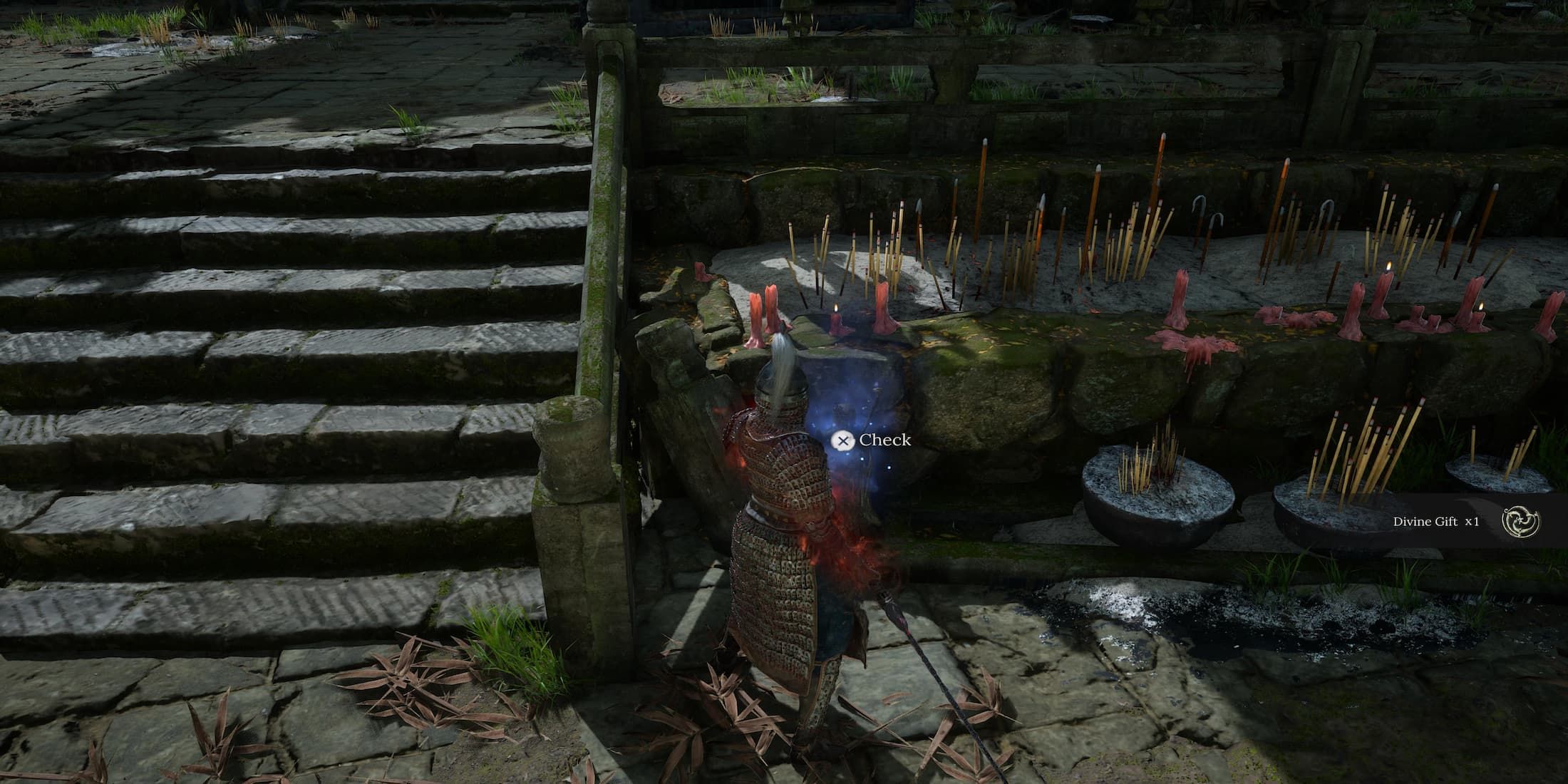 The Player Getting The Divine Shard from the Statue 