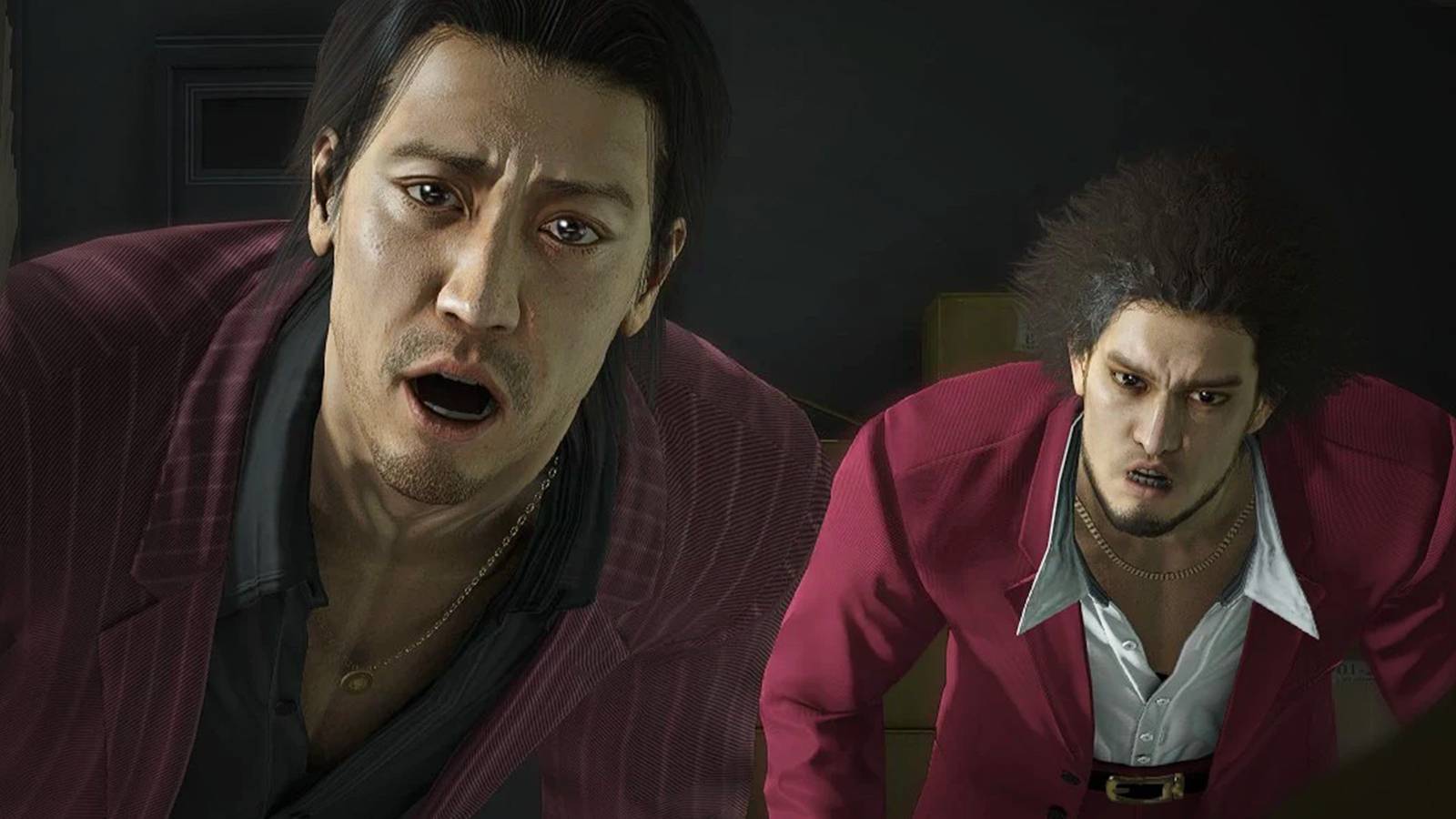 Yakuza 5 Intertwined Fates co-op mod Akiyama and Ichiban looking surprised funny screenshot