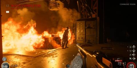 COD ww 2 player shooting a zombie