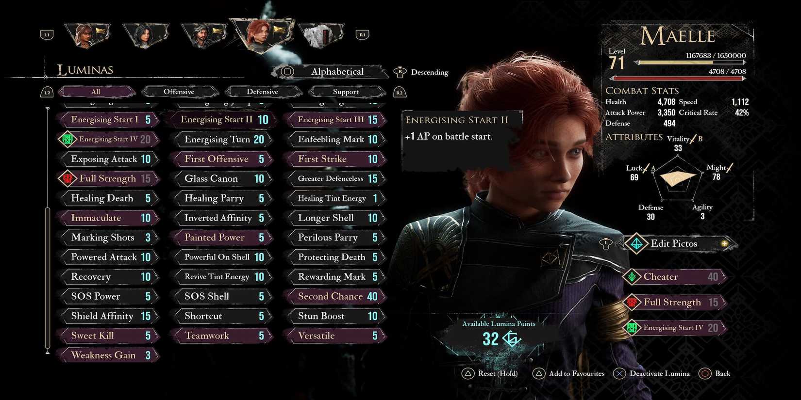 The Luminas needed for the Maelle Nuke build