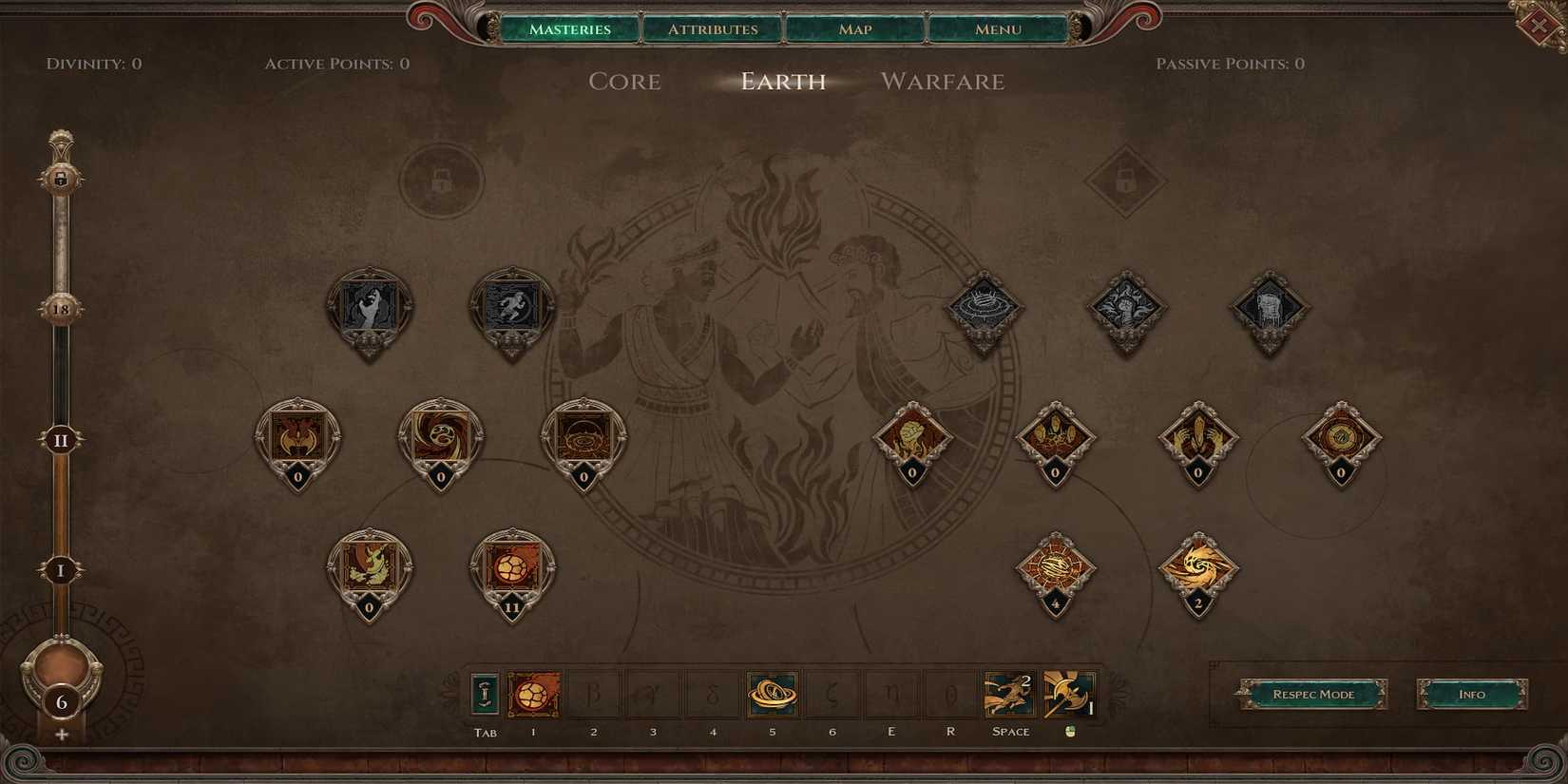 The Earth Mastery Tree With a Few Divinity Points 