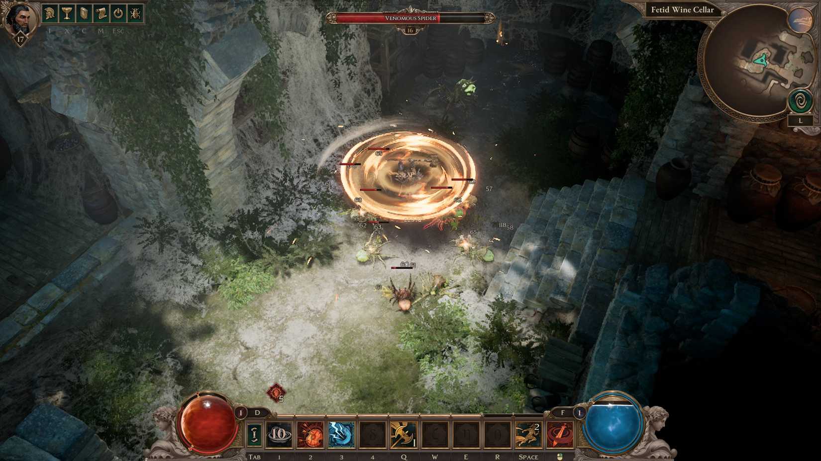 Fighting spiders with Whirlwind in TQ2