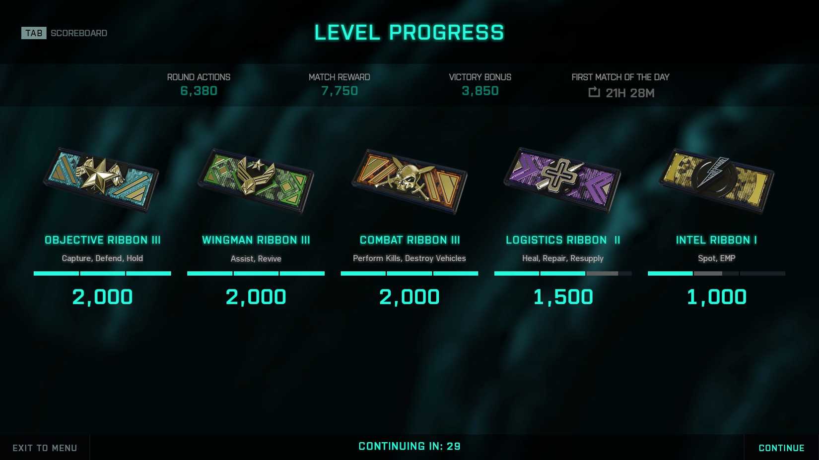 BF2042 end of game ribbons