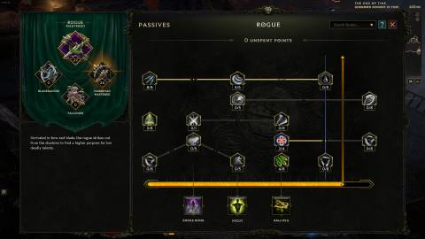LE ranged rogue build skill tree
