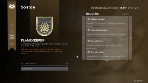 Destiny 2 Flamekeeper Title 2025
