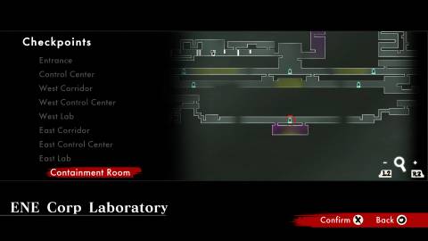 Shinobi: Art of Vengeance ENE Corp Laboratory Containment Room location