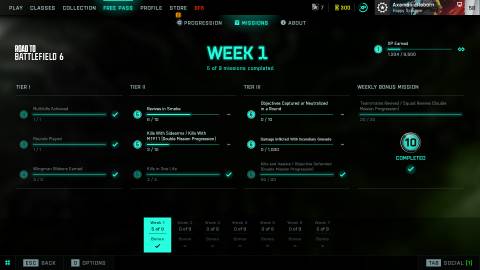 BF2042 Weekly Challenge screen
