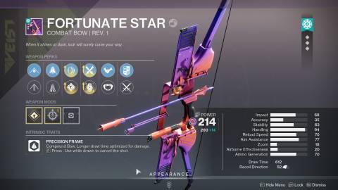 Destiny 2 Fortunate Star Bow