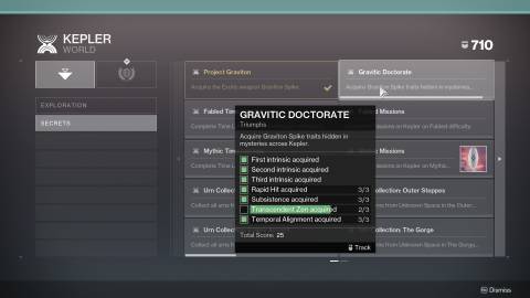 Destiny 2 Gravitic Doctorate Triumph