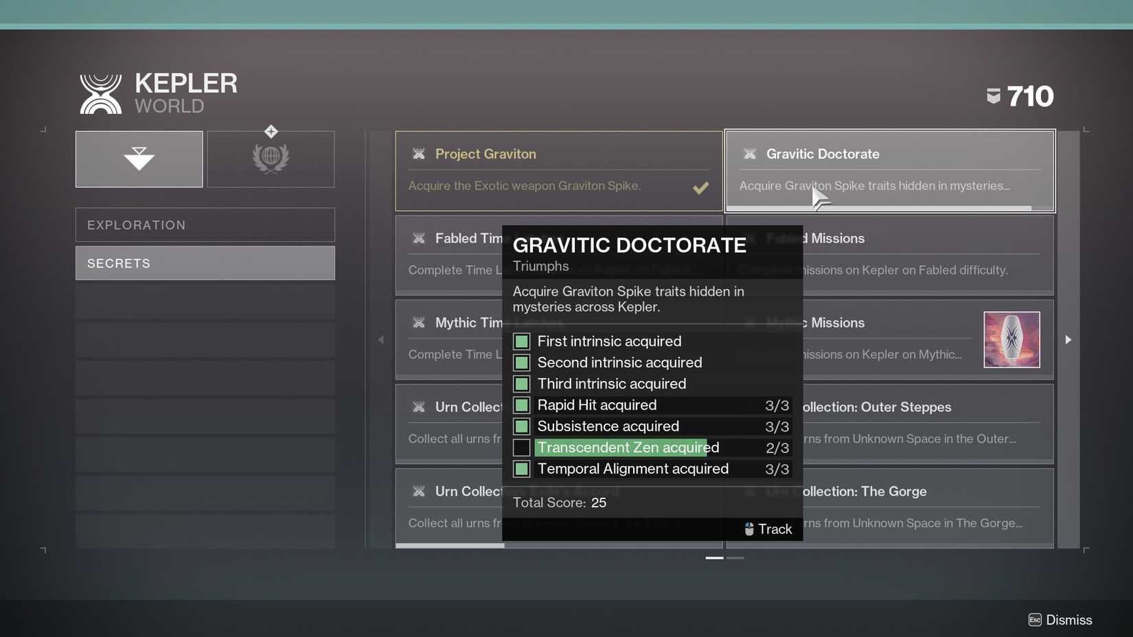 Destiny 2 Gravitic Doctorate Triumph