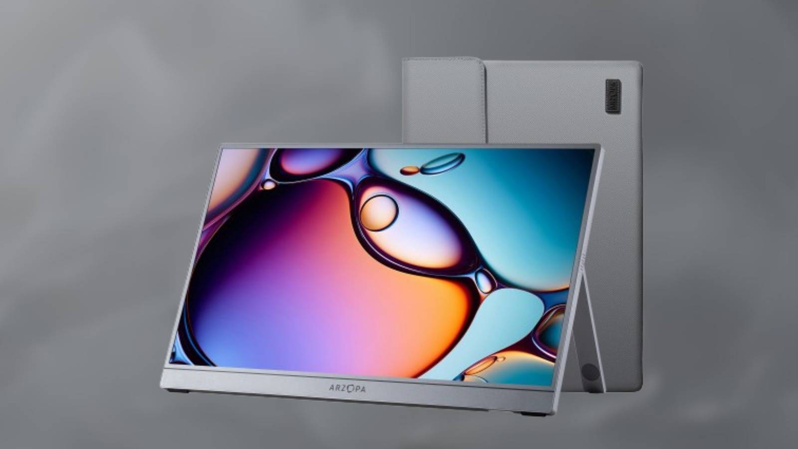 The Arzopa Z3FC on a slate grey background.