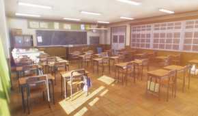 A classroom in Persona 4 Revival